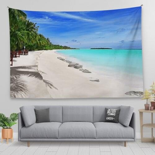 The Sea and Beach Tapestry Seaside Holiday Style Tapestry Nature Landscape Tapestry Wall Hanging for Bedroom Living Room Decor