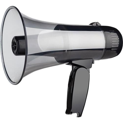 Portable Megaphone Bullhorn 20 Watt Power Megaphone Speaker Built-in Siren Alarm Modes with 240S Recording and USB Port