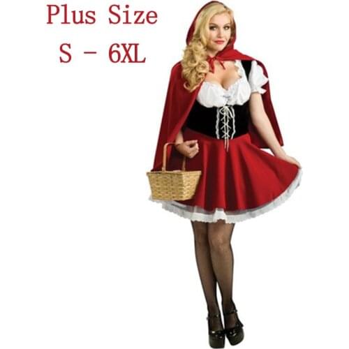 Hot Sexy Dress Plus Size S M L XL XXL XXXL-6XL Costume Adult Little Red Riding Hood Costume Halloween Cosplay Costumes For Women