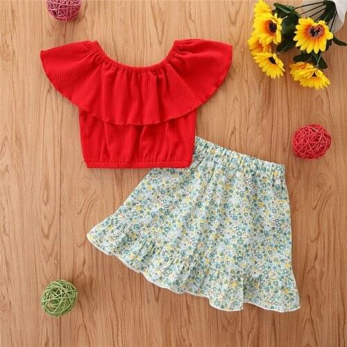 90-130 CM) 2021 New Arrival Girls Summer Clothing Set 051509