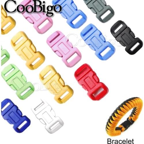 Contoured Side Release Buckle Paracord Buckle Bracelet Backpack Webbing Strap Dog Collar DIY Accessory Travel Kit Plastic 100pcs