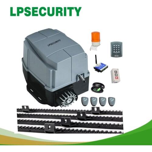 LPSECURITY with 5m or 6m nylon racks 1600kg AC engine automatic gate system foresee electric GSM sliding gate door opener motor