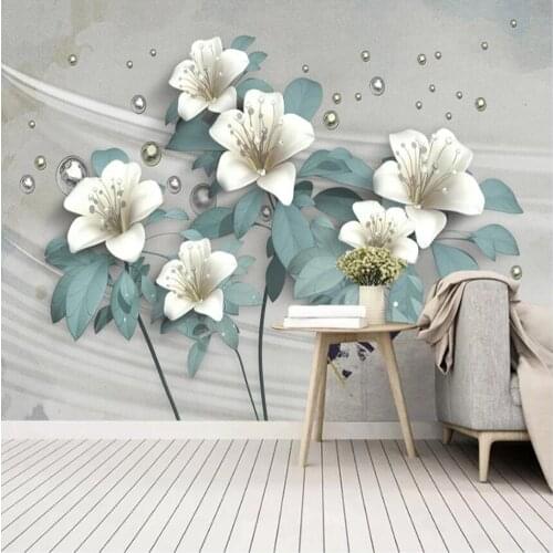 Milofi custom large wallpaper mural 3D Clivia three-dimensional jewelry flower background wallpaper mural