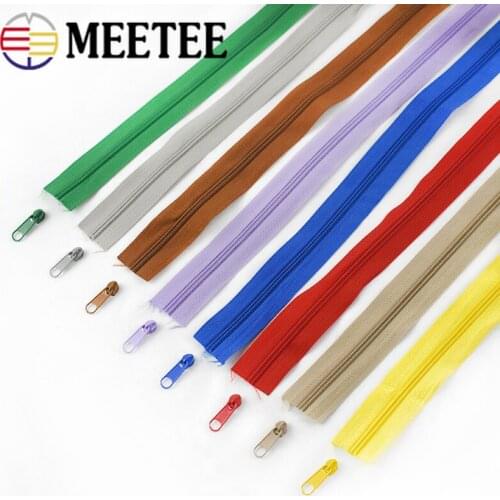 5/10Meters Nylon Coil Zippers with 5/10pcs Matched Zipper Sliders for Home Bags Garment Clothing Zip Repair Sewing Accessories