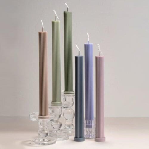 New Stripe Fine Tooth Cylindrical Candle Plastic Mold Stripe Candle Pc Acrylic Plastic Mold Candle Making Kit Candle Making Jars