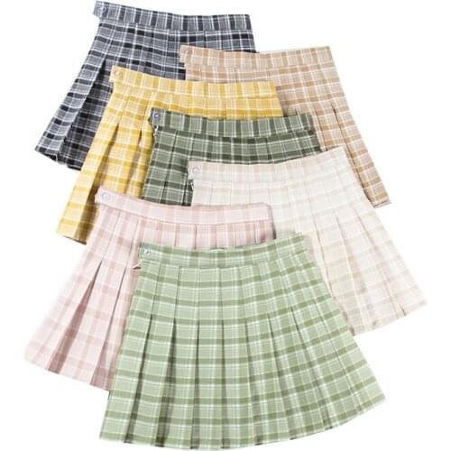 New Fashion Womens Skirt High Waist Pleated Skirts Summer Casual Ladies Girls Mini Skirt Kawaii Harajuku Female Short Skirts
