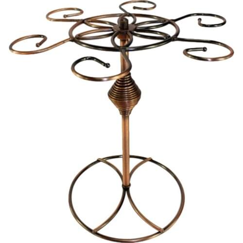 New Wine Glass Rack,Countertop Wine Glass Holder, Freestanding Stemware Storage Rack with 6 Hooks,for Home Bar