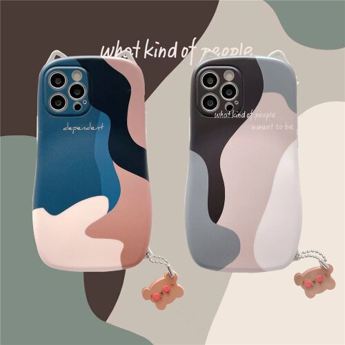 NEW creativity 3D cat phone case for Apple iphone 7 8 plus x XR xs max 11 12 pro max Art Geometric pattern cases protect cover