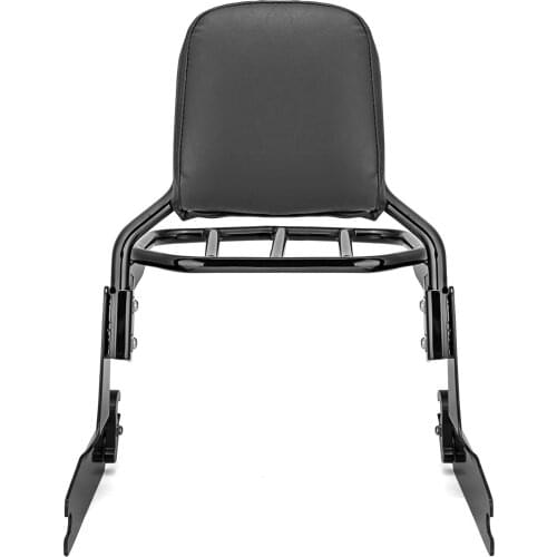 Passenger Backrest Sissy Bar + Luggage Rack Fit 200mm Fender Steel Powder Gloss Black For Harley 2006-2017 Softail Standard FXST