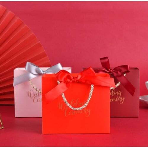 2020 Big Size Packaging Gift Bags Box with Handles for Wdding Party Baby Shower Favor Paper Candy Chocolate Boxes Package