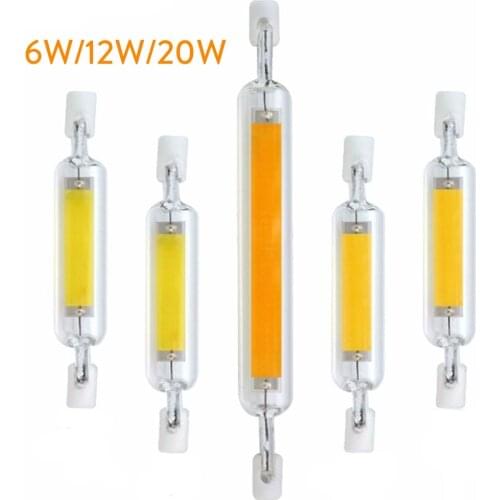 Glass Tube COB R7S LED Lamp J78 J118 118mm 78mm 6W 12W 20W Replace Halogen Light Energy Saving Spot Light 110V 220V 240V