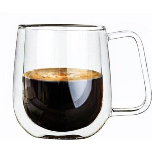 Double Wall Glass Cup Tea Coffee Cup Set with Handmade Heat-resistant Creative Mug Insulated Tea Mugs Transparent Drinkware