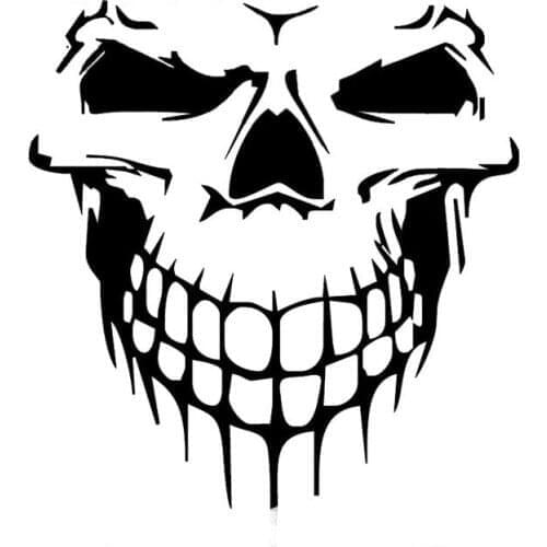 Terrible Shape Skull Skeleton Funny Car Sticker For SUV Door Kayak Canoe Car Cover Vinyl Decal 53CM X 59CM
