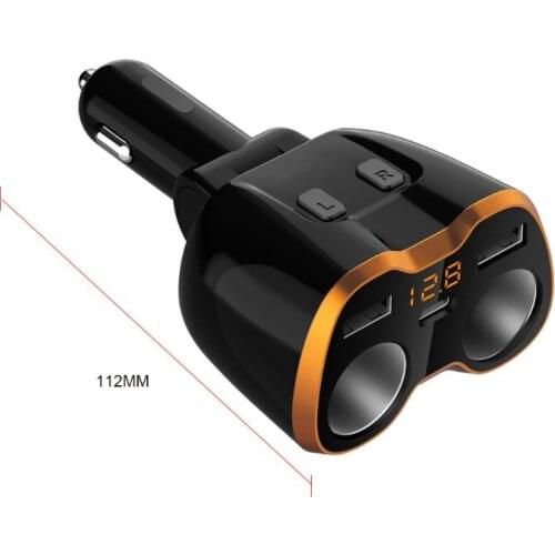 USB Car Charger Cigarette Lighter Splitter Adapter 2 Socket Type C 4.8A Multi Power Outlet