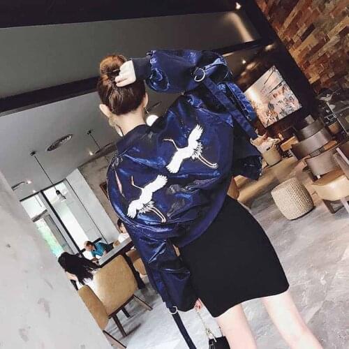 Embroidered short coat 2021 spring and autumn new loose baseball suit female Korean style Joker jacket coat