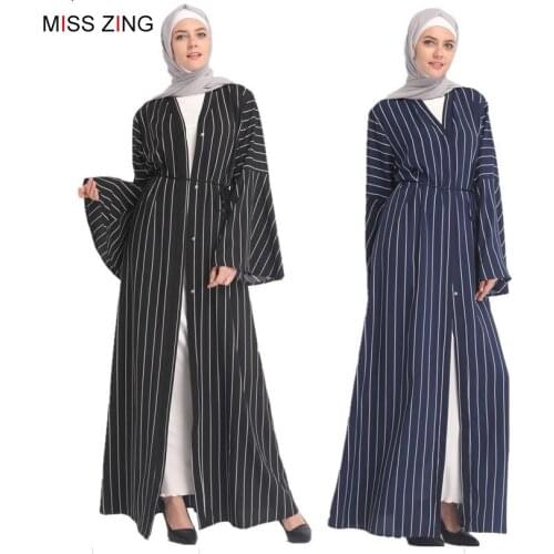 Zing Muslim Abaya Sashes New Dress Mesh Cardigan Tunic Kimono Long Robes Jubah Middle East Ramadan Arab Islamic Prayer spring