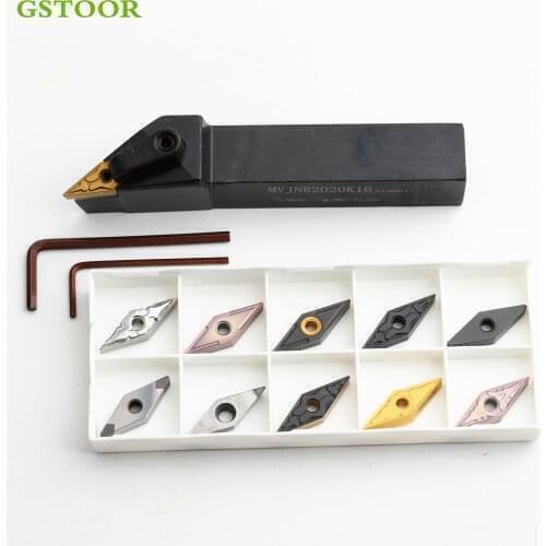 1PC MVJNR2020K16 MVJNL2020K16 MVUNR/L MVVNN2020K16 External +10PCS VNMG16 Carbide Inserts Arbor Sets Lathe Cutter Cutting Tools