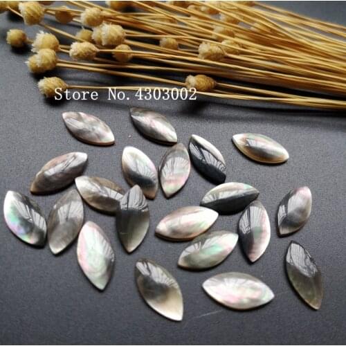 100pcs/lot Natural Black Marquise Cabochon Mother of Pearl shell for DIY Jewelry Marquise Cabochon MOP Pearl shell For Earrings