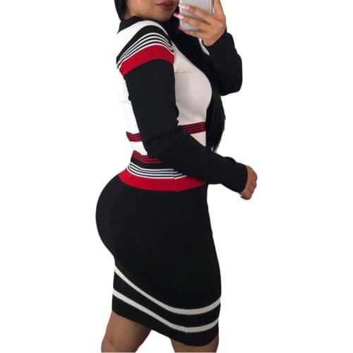 2018 fashion sexy striped red and green stitching dress casual fit tooling style comfortable fabric high quality dress Sexy sty