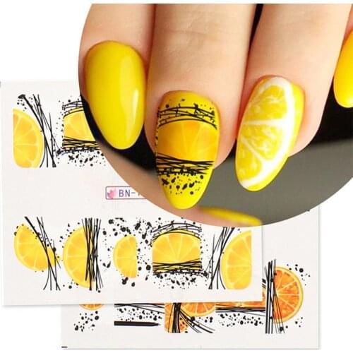 3Pcs Nail Sticker Self-adhesive Long-lasting Multi-functional Avocado Strawberry Kiwi 3D Nail Sticker Manicure Decoration