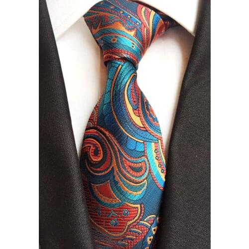 8cm Men New Designer Tie Luxury Embroidered Paisley Necktie
