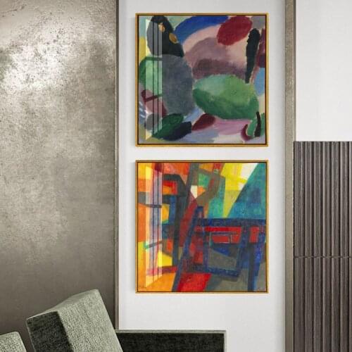 Abstract Ink Canvas Painting Art Wall Pictures For Living Room Fashion Yellow Blue Home Decor Posters And Prints