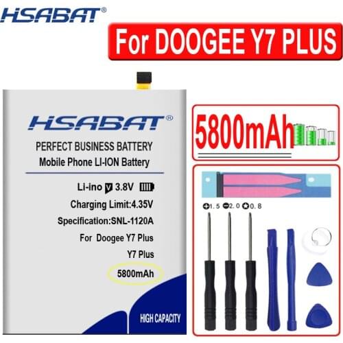 HSABAT 5800mAh BAT48755080 Battery for DOOGEE Y7 Plus Batteries Bateria with tools
