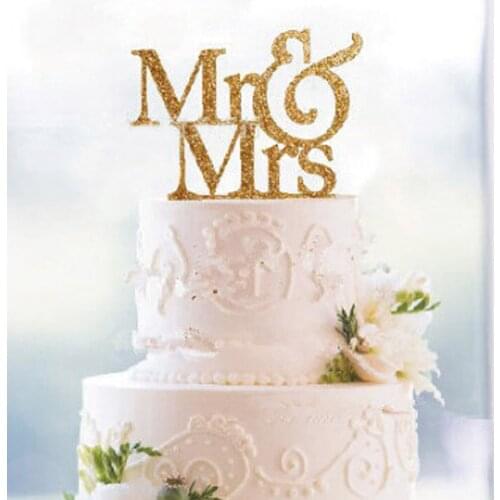 Cake Accessories New Mr Mrs Wedding Decoration Acrylic Romantic Bride Groom Cake Topper