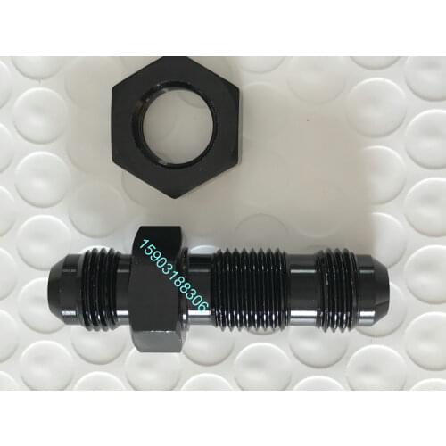 -AN3-AN16 Anoized Aluminum Straight Male Thread Flare Bulkhead Finish Fitting With Bulkhead Nut Hose Ends