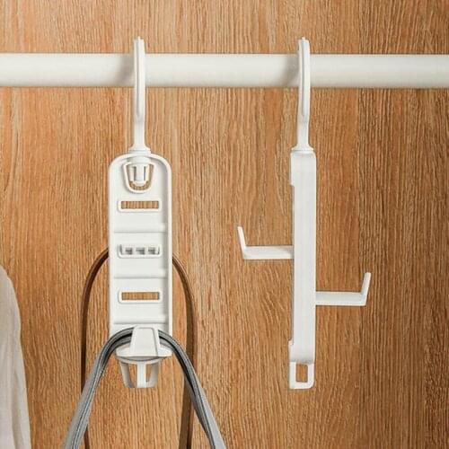White Removable Double-sided Adjustable Hook For Bags Drying Rack Multifunction Clothes Rack Drying Hanger Storage Hanger Rack