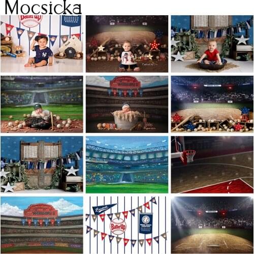 Baseball Rugby Newborn Kids Portrait Photography Backdrop Sports Theme Birthday Party Banner Baby Shower Photo Background Props