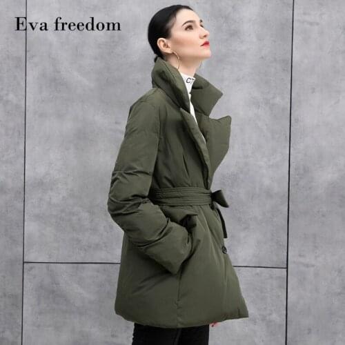 European and American fashion style of womens new 2020 Eva freedom OL temperament long suit brought down jacket