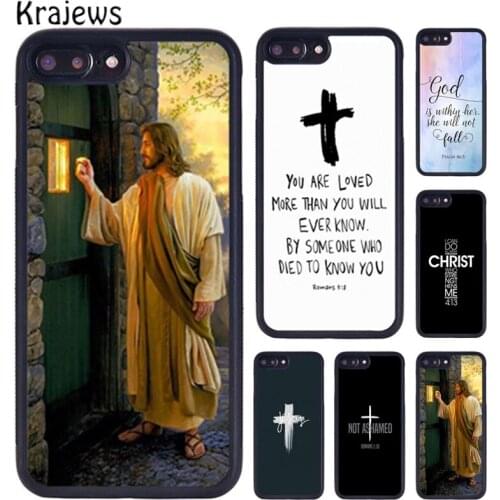 Krajews Christ Jesus Bible Verse Cross Phone Case For iPhone X XR XS 11 12 Pro MAX 5 6 6S 7 8 Plus Samsung Galaxy S7 S8 S9 S10
