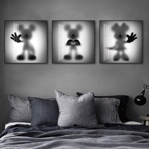 Disney Disappeared Mickey Black and White Minnie 5D DIY Diamond Painting Diamond Mosaic Full Cross Stitch Kits Home Decor
