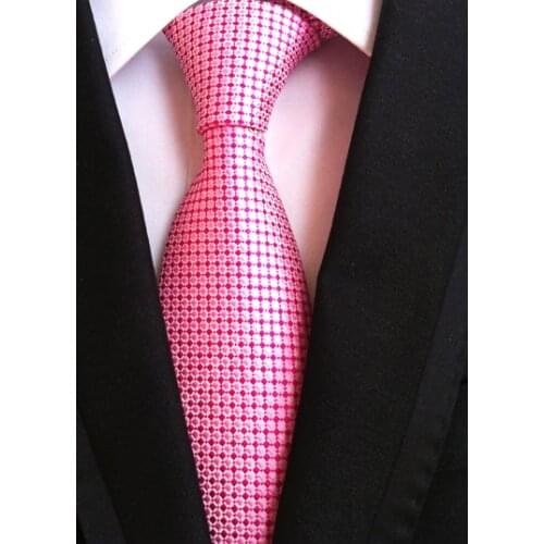 8cm Designer Spots Ties Wedding Party Pink Dots Necktie