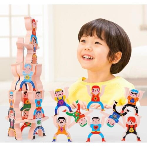 Hercules Balanced Stacked High Pyramid Building Blocks Football Toys Playhouse Parent Child Game Cartoon Action Figure Kids Gift