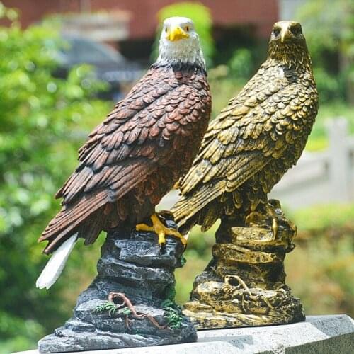Imitation Copper Eagle Animal Model Decoration Resin Craft Gifts