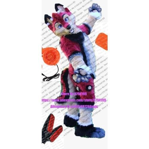 Deep wine red white HUSKY Dog Wolf Furry Fursuit Suit Costume Cosplay Animal Party Fancy Dress Carnival Birthday Gift