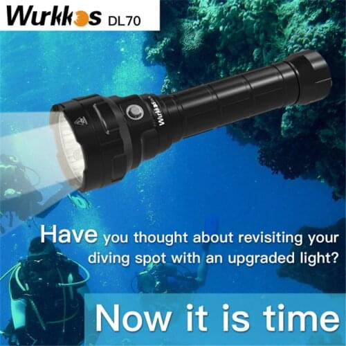 Wurkkos DL70 Super Bright 13000lm Dive Light 4*XHP50B 26650 Flashlight 4 Modes
