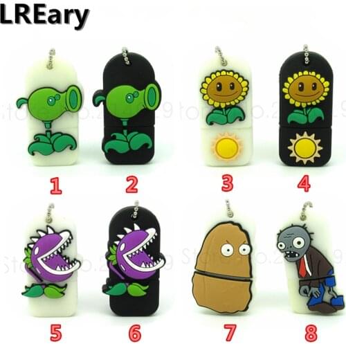 Mini Zombies usb flash drive disk green pea/sunflower memory stick Pen drive personalized real pendrive gift 4gb 8gb 16gb 32gb