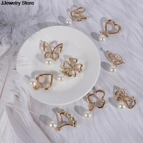 Fashion Pearl Charm Safety Pin Brooch Sweater Cardigan Clip Chain Brooches Jewelry