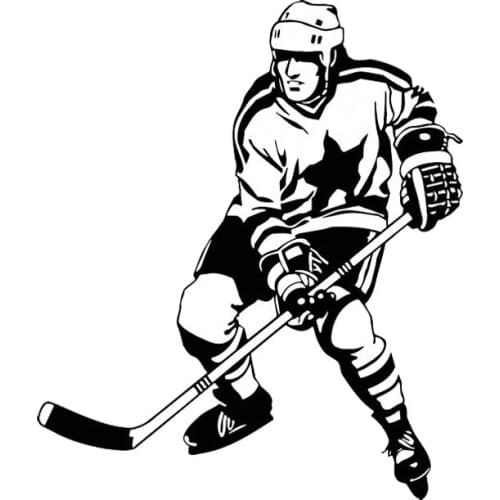 Winter Fun Hockey Player Car Decals Vinyl Sticker Covering The Body Black/Silver Good Quality Waterproof Sun Protection Anti-UV