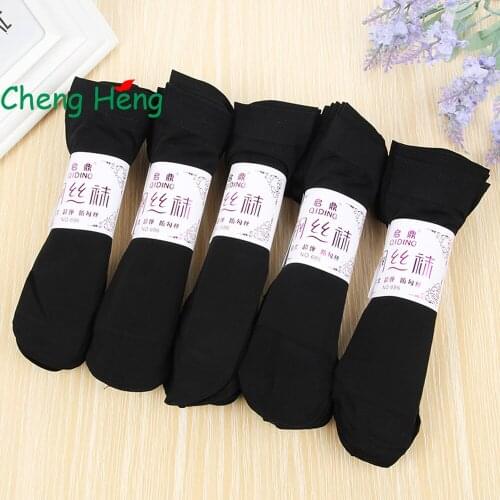 CHENGHENG10 Double/Bag New Womens Socks Hot Summer Women Nude Rayon Socks Anti-Hook Women Wire Socks Short Socks 4 Color