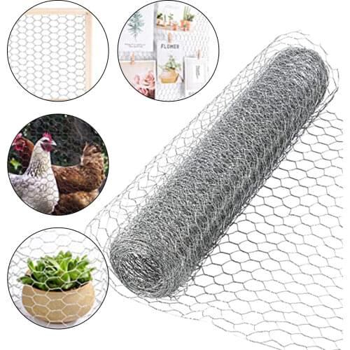 Chicken Wire Net Rabbit Animal Fence Netting Galvanized Hexagonal Wire Mesh Fence Wire Netting for Home Garden Craft Projects