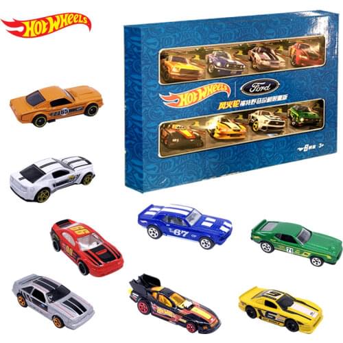 Original Hot Wheels Ford Models Sports Car Toy Collector Edition Toys for Boys Year of Horse 8 Car Limited Set Kids Brinquedos