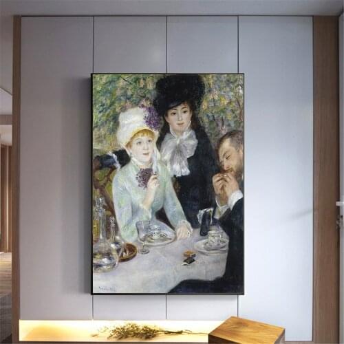 Pierre-Auguste Renoir Oli painting “The End of the Breakfast” Home Decor Art Wall Pictures Poster Print Canvas Paintings