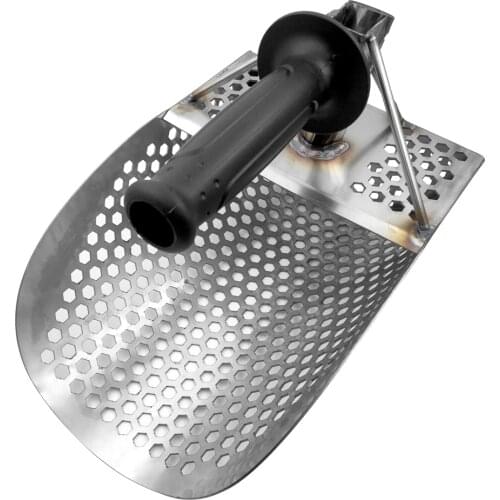 Stainless Steel Sand Scoop for Metal Detecting, Hexahedron 7Mm Holes for Beach Treasure Hunting Hand Held Shovel