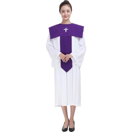 Christian Poetry Gown the Lord Serves Outfit Church Costume Christian church choir dress Woman Clergy robes Poetry class service