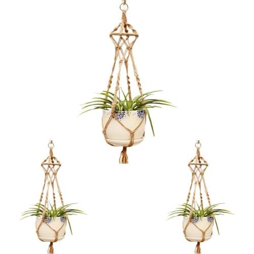 100% Handmade Hanging Baskets Flowerpot Plant Holder Macrame Plant Hanger Indoor Wall Hanging Planter Plant Holder Basket