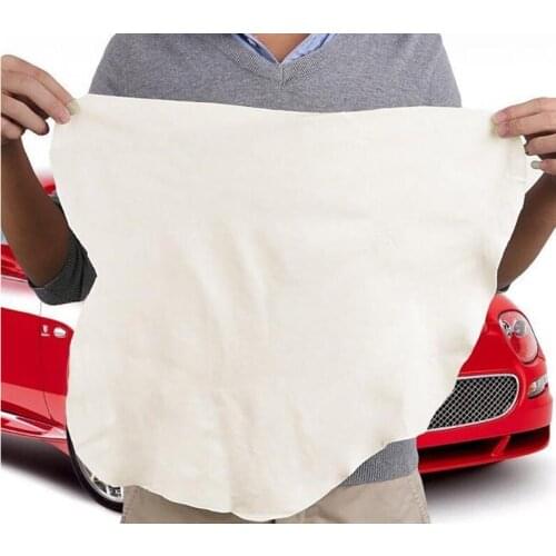 45X60CM Auto Care Natural Chamois Leather Car Cleaning Cloth Leather Wash Suede Absorbent Quick Dry Towel Streak Free Lint Free